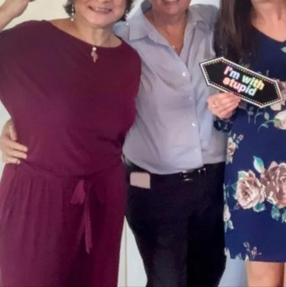 Nina Leonard 3/4 Sleeve Jumpsuit in Wine, Size Medium - Picture 2 of 13